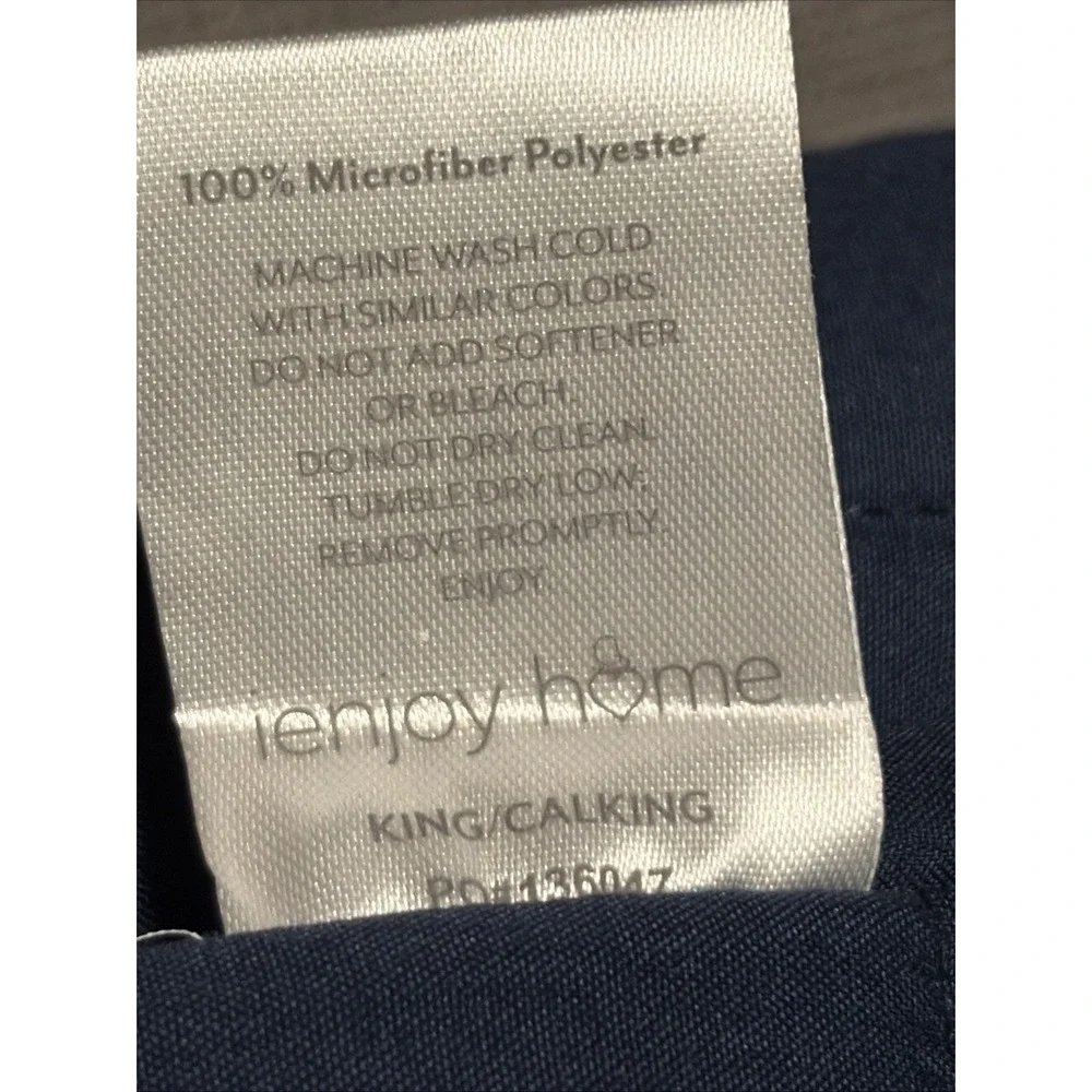 Ienjoy Home Navy King Quilted Modern Minimal Farmhouse 3-Piece Comforter Set‎